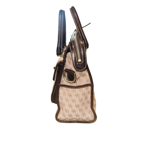 Vintage Y2K Dooney & Bourke Signature Beige Satchel Bag With Matching Pouch - Picture 5 of 16
